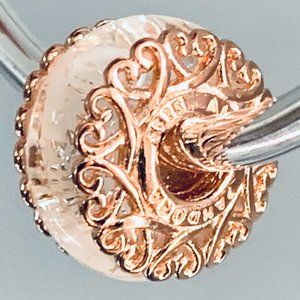 BRAND NEW AUTHENTIC Pandora Rose Gold Iridescent Murano Glass Charm 787576
